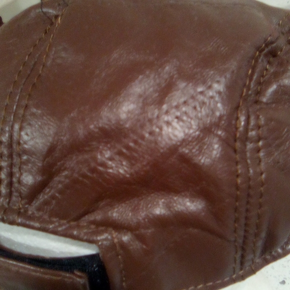 Vintage Brown Leather Patchwork Driving Cap - Picture 5 of 12